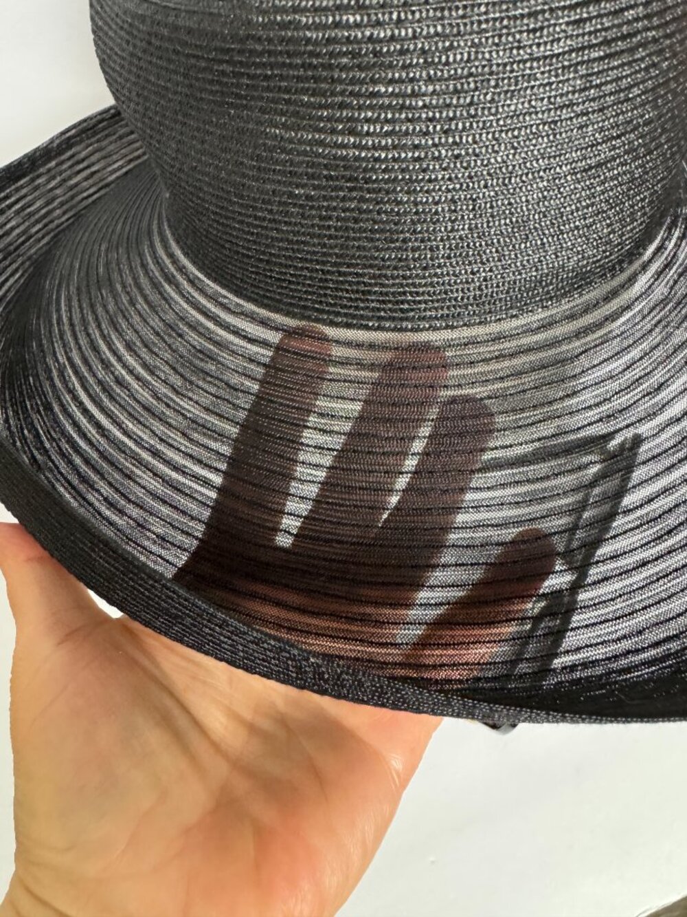 Elegant Luxury Black Hat Nordstrom Made in Italy Brim - Picture 5 of 7